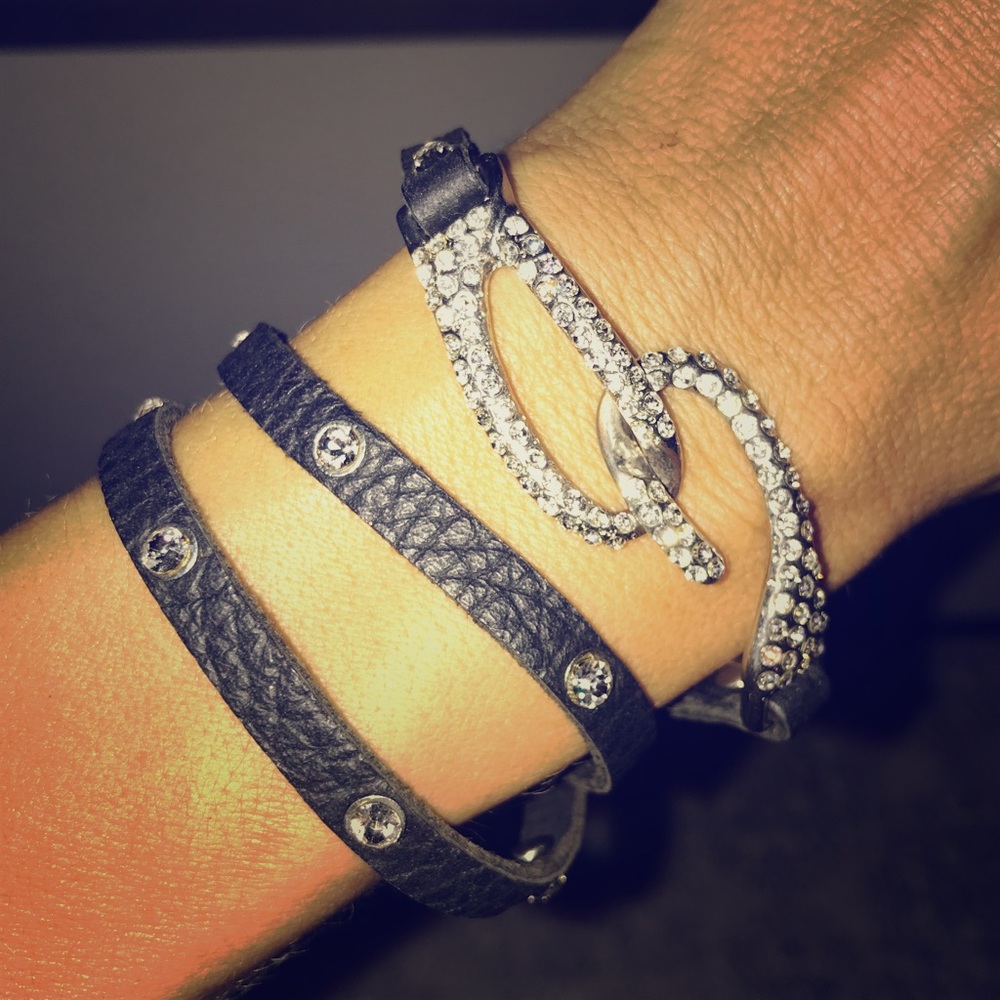 Wrap bracelet with rhinestones